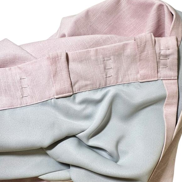 Pottery Barn Kids Evelyn Linen Blackout Curtains 2 Panels Light Pink 44"x63" - Picture 4 of 7